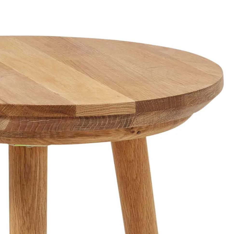 Runder Holz Beistelltisch aus Eiche Massivholz - Kopiana