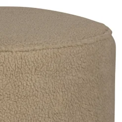 Runder Plüsch Hocker in Beige - Belpasso