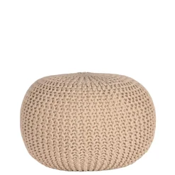 Runder Polsterhocker aus Strickstoff - Filouras