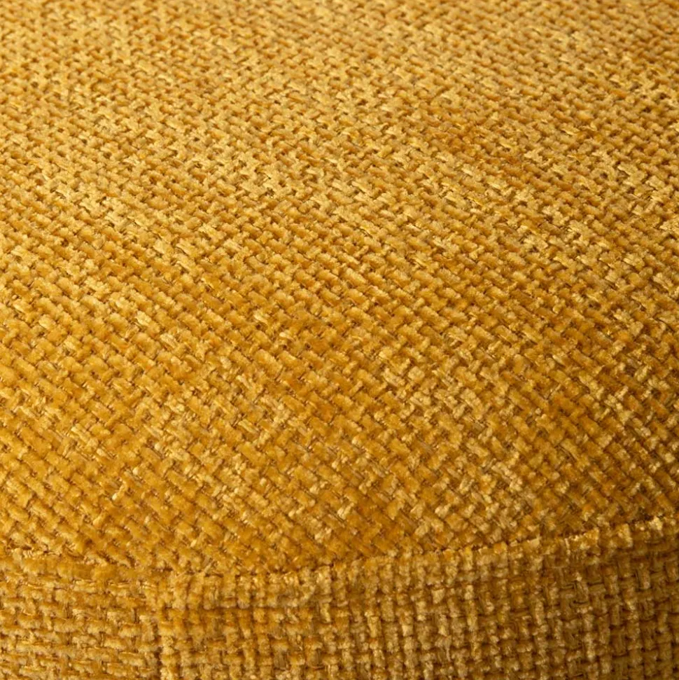 Runder Sitzhocker in Gelb Chenillebezug - Lourettes (2er Set)