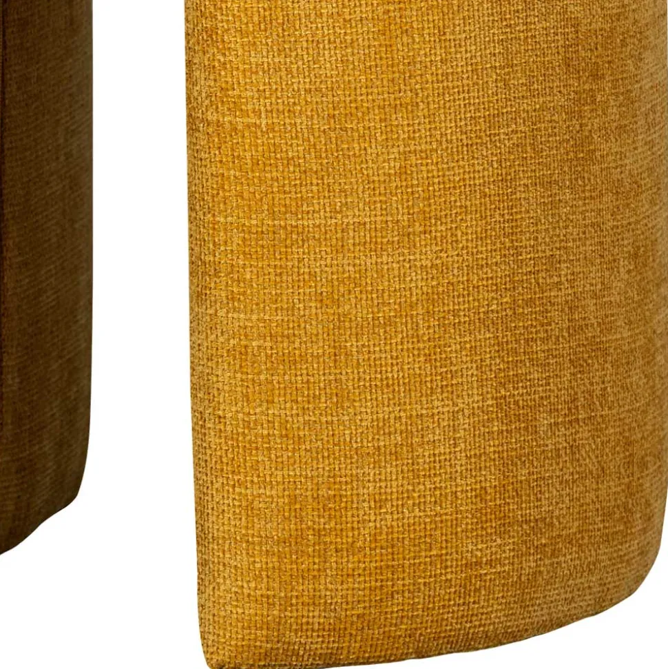 Runder Sitzhocker in Gelb Chenillebezug - Lourettes (2er Set)