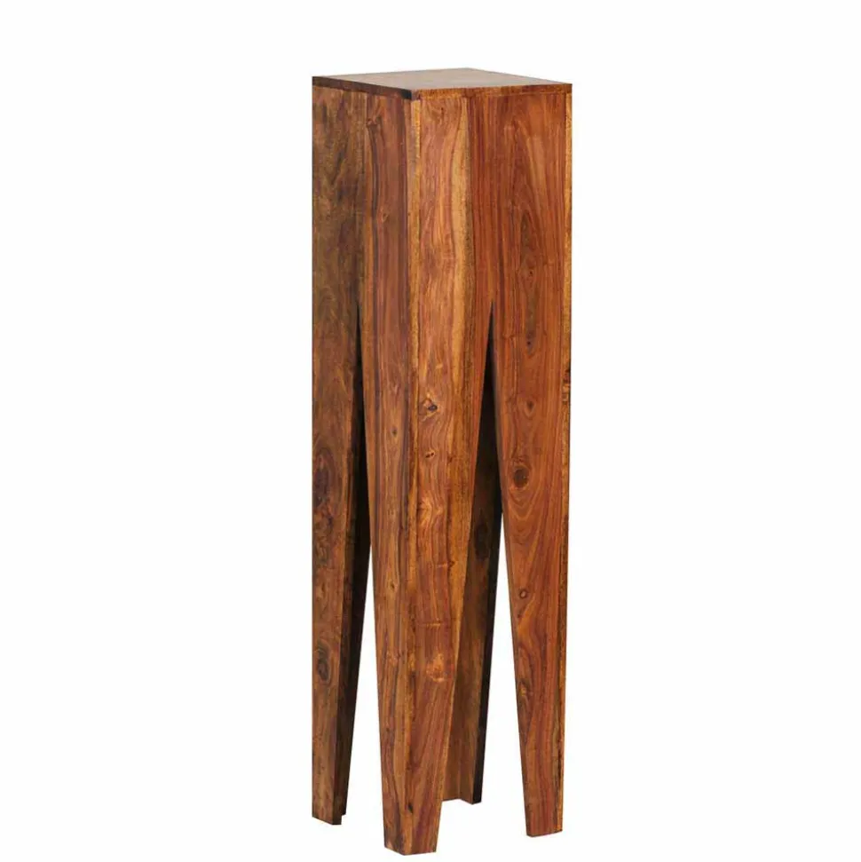 Rustikale Holz Blumensäule Set Pisinon aus Sheesham (dreiteilig)