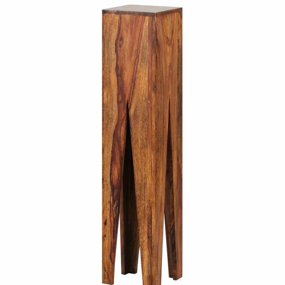 Rustikale Holz Blumensäule Set Pisinon aus Sheesham (dreiteilig)