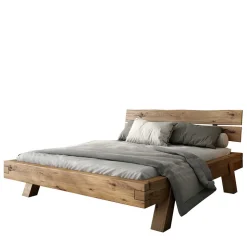 Rustikal-modernes Bett aus Asteiche Massivholz - Raistan
