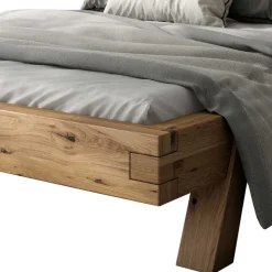 Rustikal-modernes Bett aus Asteiche Massivholz - Raistan