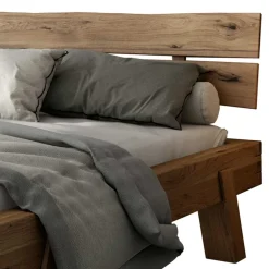 Rustikal-modernes Bett aus Asteiche Massivholz - Raistan