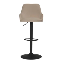 Samt Barstuhl in Beige - Heats