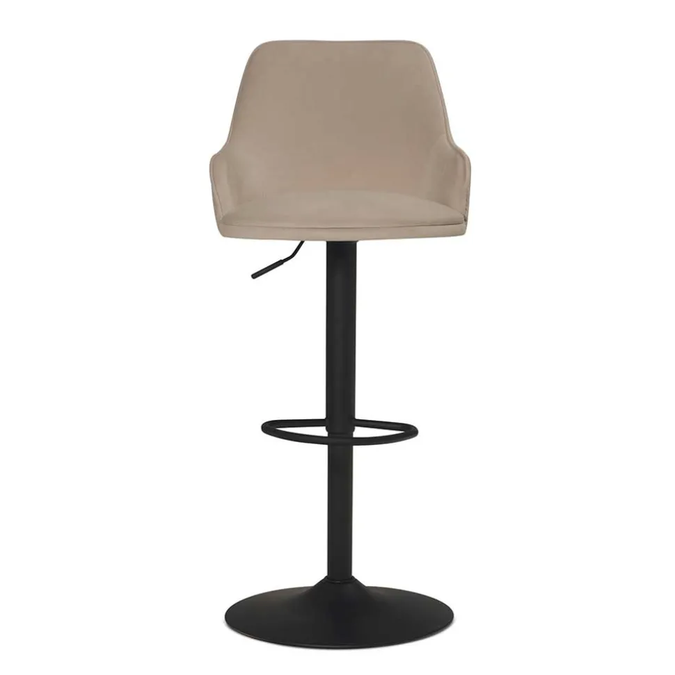 Samt Barstuhl in Beige - Heats