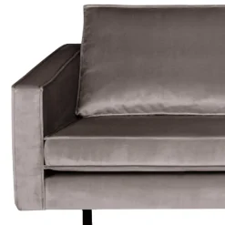 Samt Couch in Taupe Museo im Retro Design