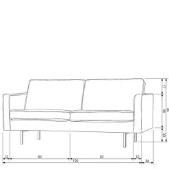 Samt Couch in Taupe Museo im Retro Design