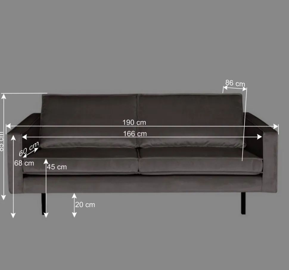 Samt Couch in Taupe Museo im Retro Design