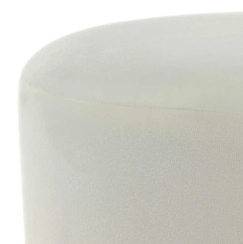 Samt Hocker in Creme & Schwarz - Gilianoa