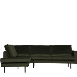 Samt Retrocouch in Dunkelgrün Samt - Kurtisma