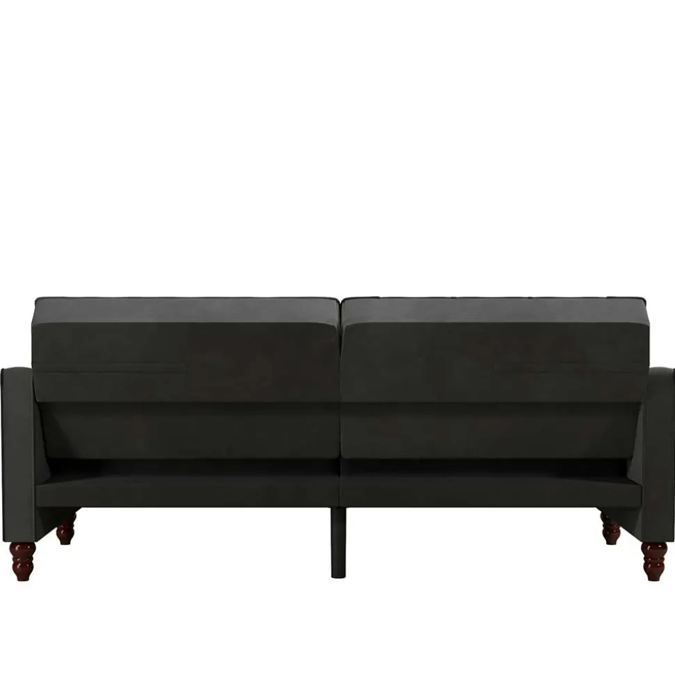 Samtsofa mit Bettfunktion in Dunkelgrau - Rubanina
