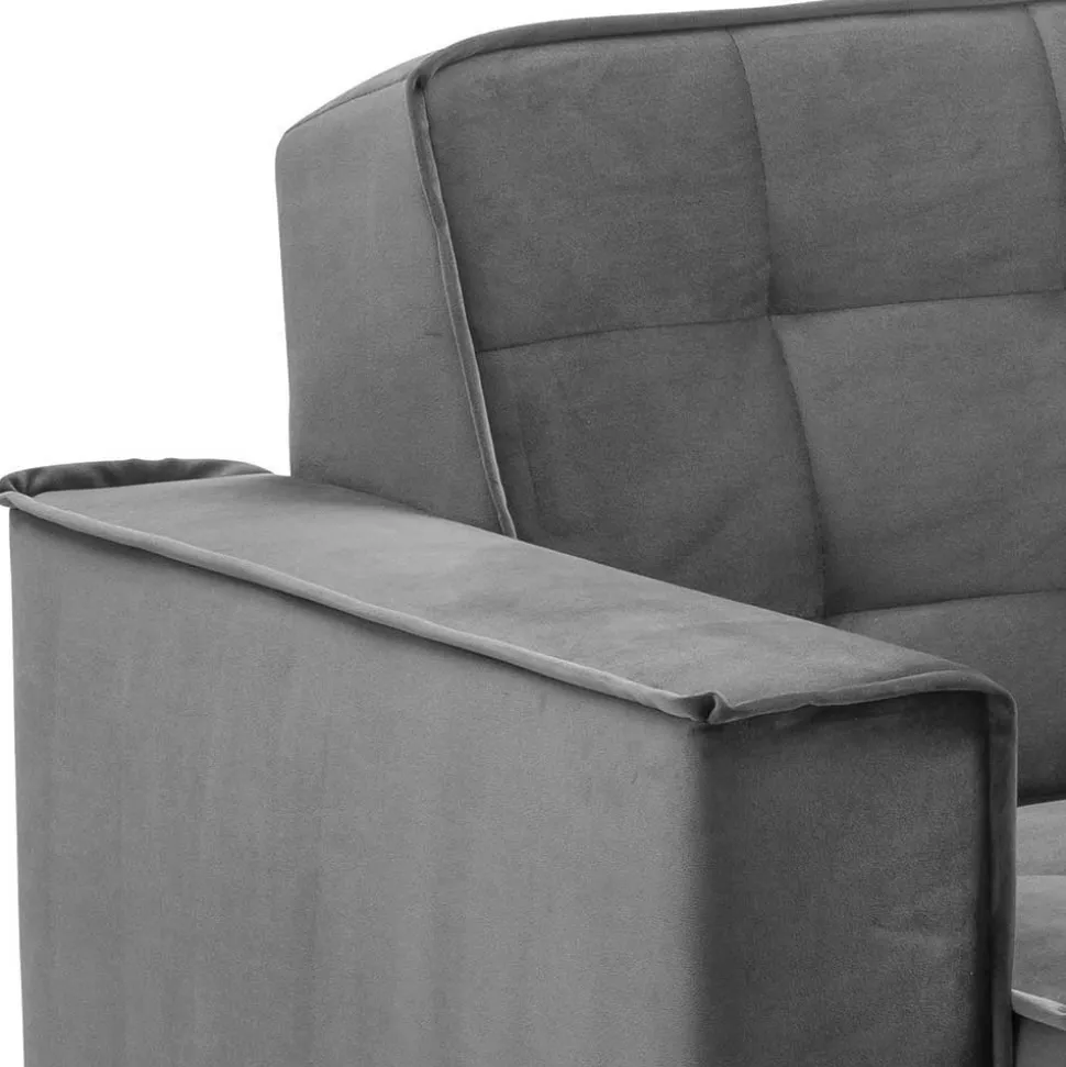 Samtvelours Federkerncouch mit Bettfunktion - Vlacoma