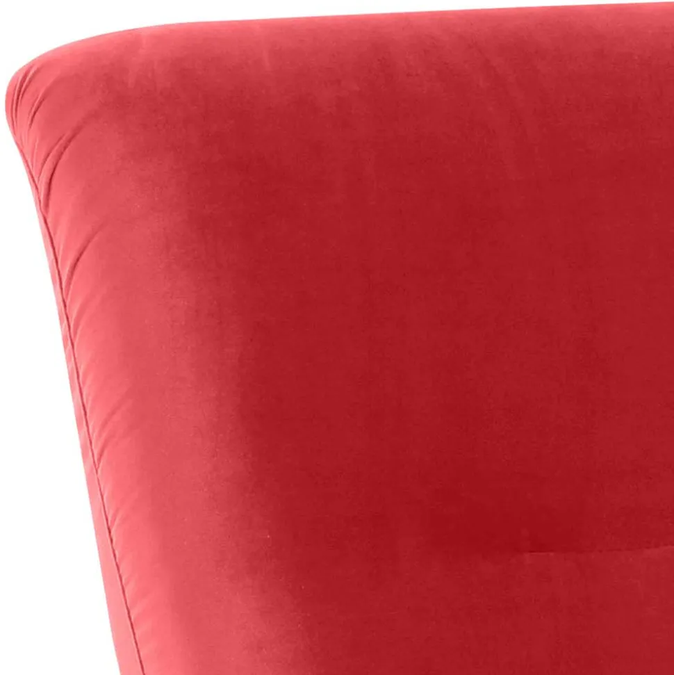 Samtvelours Lesesessel in Rot - Haniata