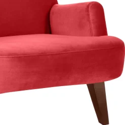 Samtvelours Lesesessel in Rot - Haniata