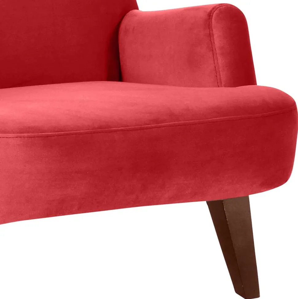 Samtvelours Lesesessel in Rot - Haniata