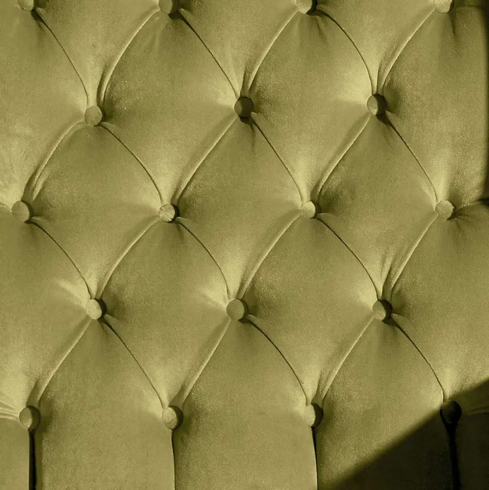 Samtvelours Ohrensessel im Chesterfield Look - Erulina