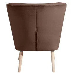 Samtvelours Sessel in Braun und Buche Natur - Hippa