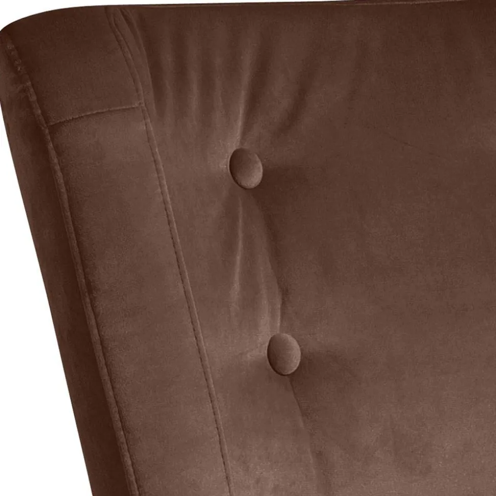 Samtvelours Sessel in Braun und Buche Natur - Hippa