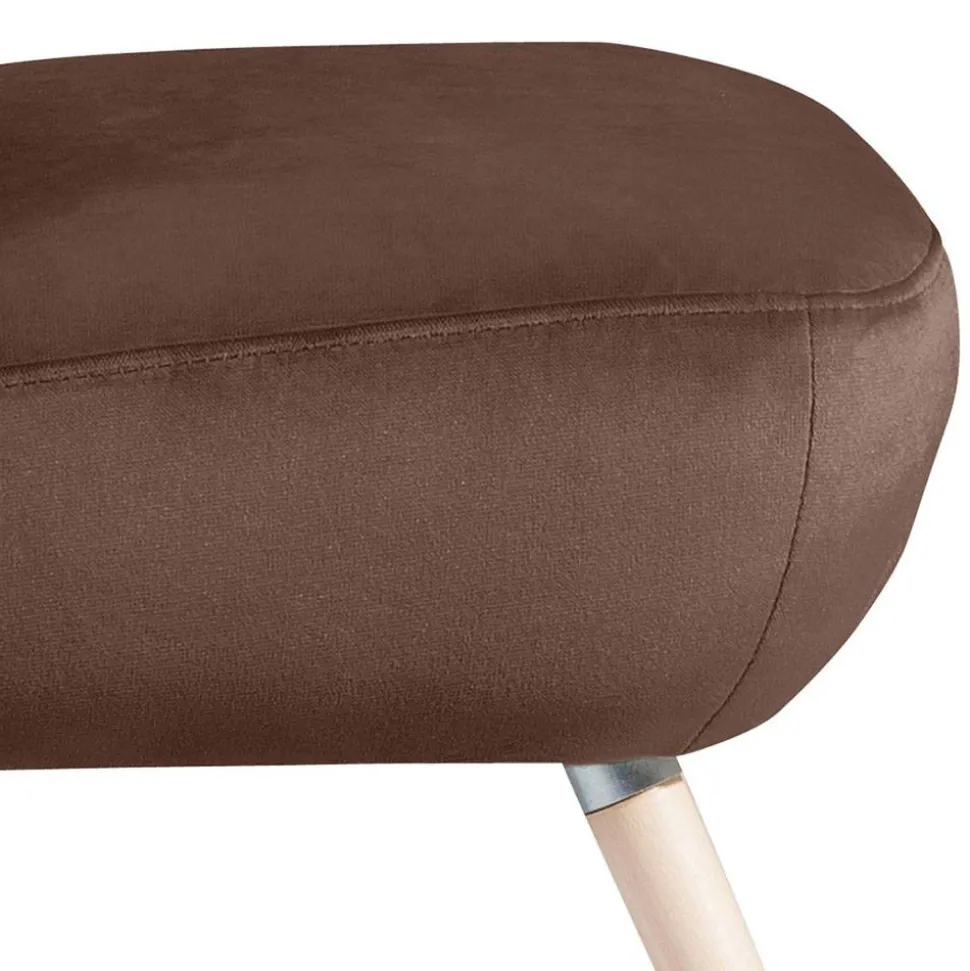 Samtvelours Sessel in Braun und Buche Natur - Hippa
