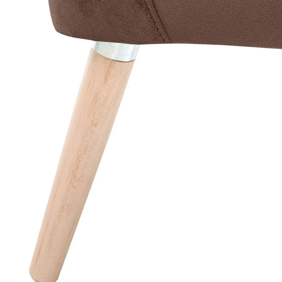 Samtvelours Sessel in Braun und Buche Natur - Hippa