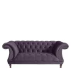 Samtvelours Sofa in Dunkellila - Valbreda