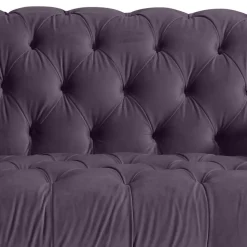 Samtvelours Sofa in Dunkellila - Valbreda