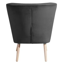 Samtvelours-Polstersessel in Anthrazit - Hamzad