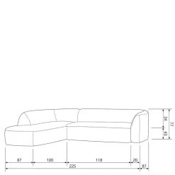 Scandi Chic Polsterecke in Offwhite Chenille - Utperio