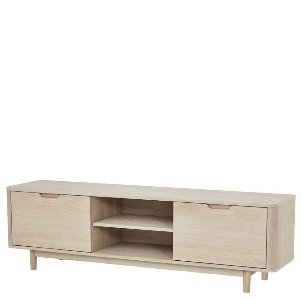 Scandi Chic TV Lowboard in Eiche Weiß - Rosanna