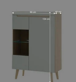 Scandi Chic Wohnzimmermöbel Wohnwand - Armina (vierteilig)