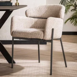 Scandi Design Armlehnstuhl in Beige - Lalita (2er Set)