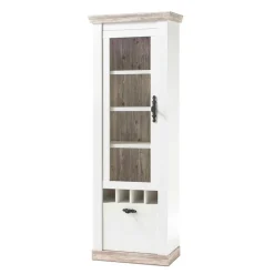 Scandi Landhaus Wohnzimmermöbel Set Nedita in Weiß (vierteilig)