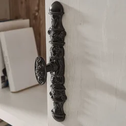 Scandi Landhaus Wohnzimmermöbel Set Nedita in Weiß (vierteilig)