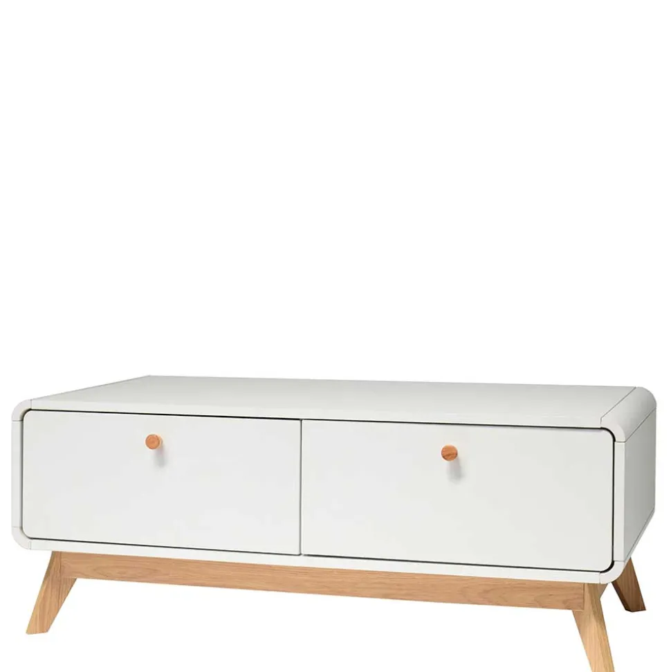Scandi TV Board in Weiß mit Eiche Natur - Kolreva
