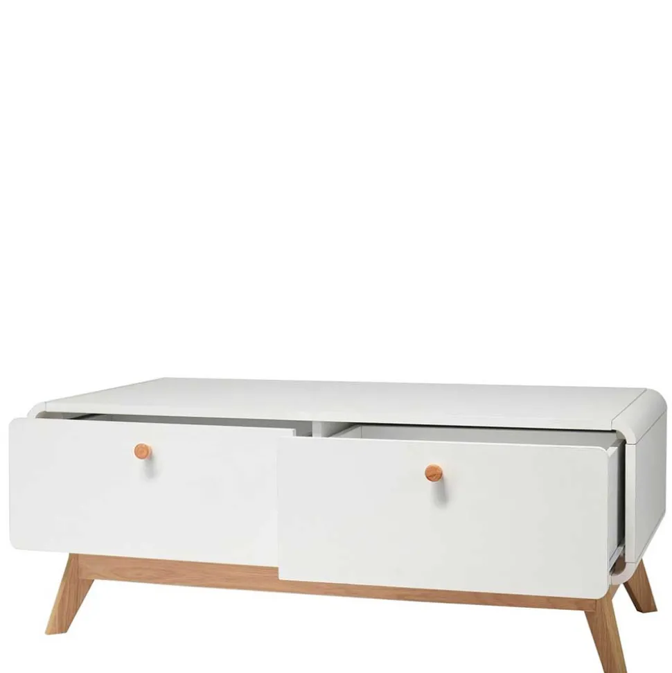 Scandi TV Board in Weiß mit Eiche Natur - Kolreva