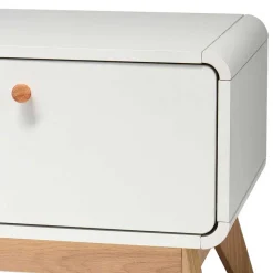 Scandi TV Board in Weiß mit Eiche Natur - Kolreva