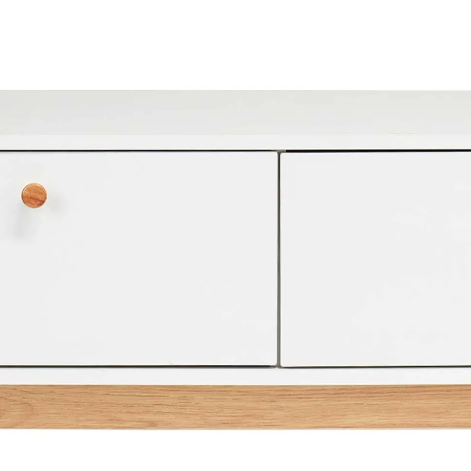 Scandi TV Board in Weiß mit Eiche Natur - Kolreva