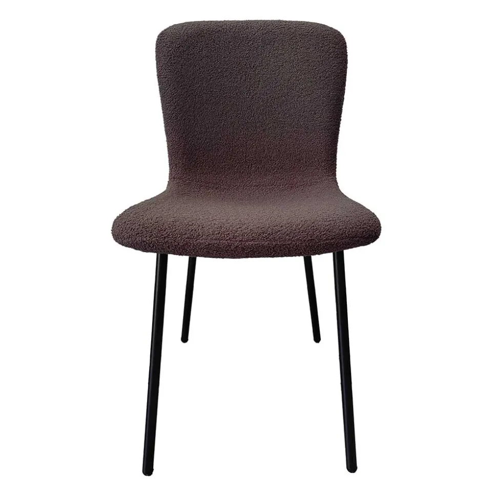 Schalenstühle in Dunkelgrau Boucle - Cranita (4er Set)