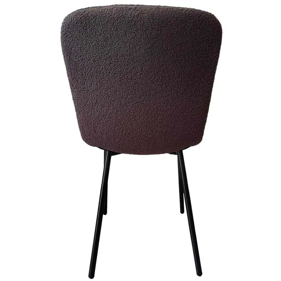 Schalenstühle in Dunkelgrau Boucle - Cranita (4er Set)