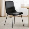 Schalenstuhl in Schwarz - echtes Leder - Freedoms (2er Set)