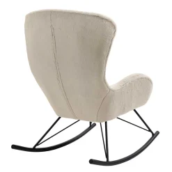 Schaukelsessel aus Webplüsch in Beige - Sharkas
