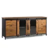 Schiebetüren Sideboard mit Riffelglas - Aglia