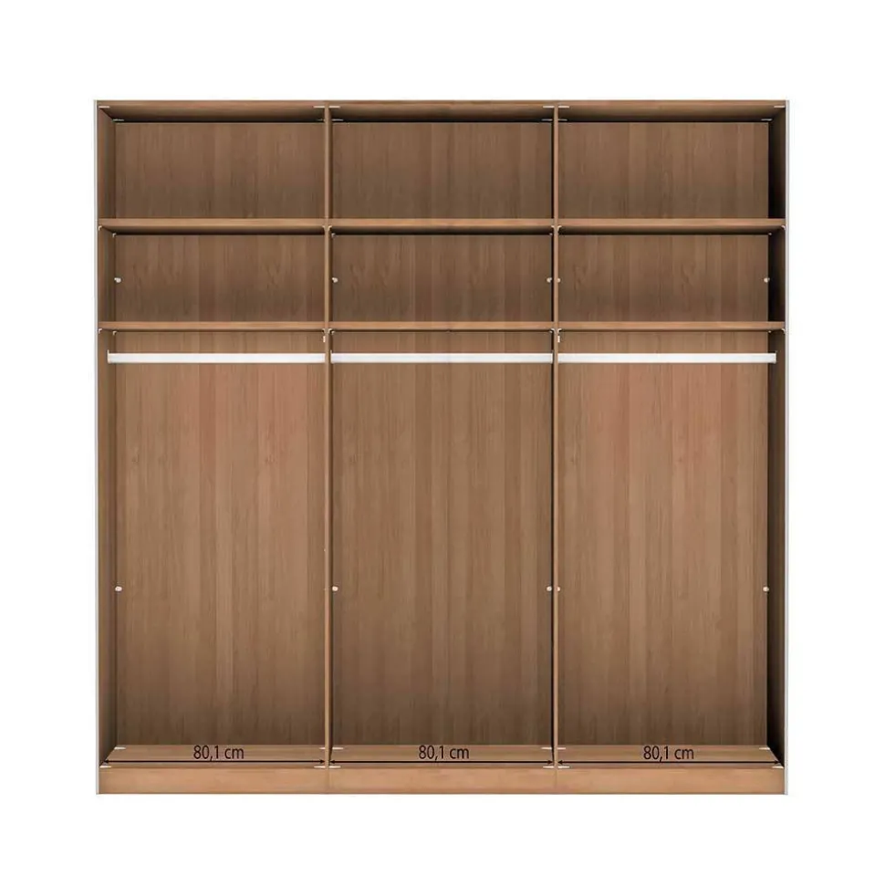 Schiebetüren-Kleiderschrank in Beige Glas - Nikoba