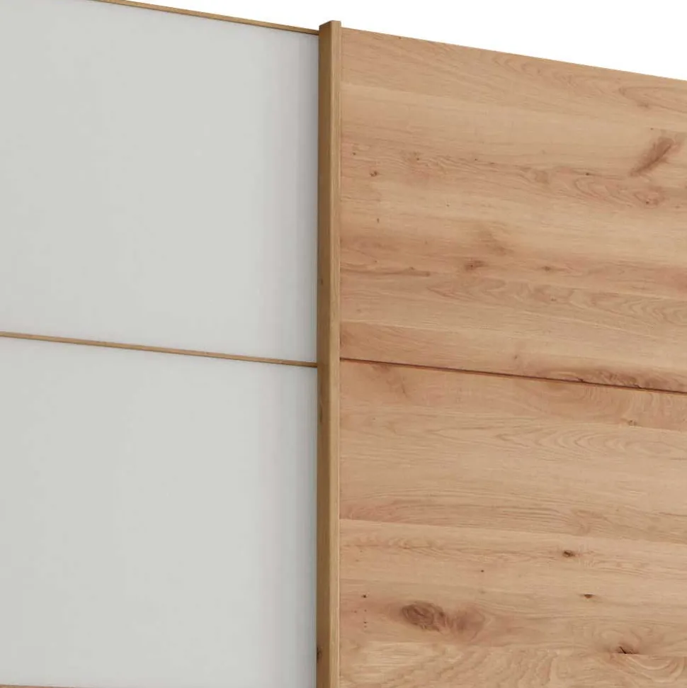 Schiebetürschrank in Weiß Glas - Crucav