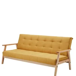 Schlafcouch in Gelb & Eukalyptus Natur - Emkola