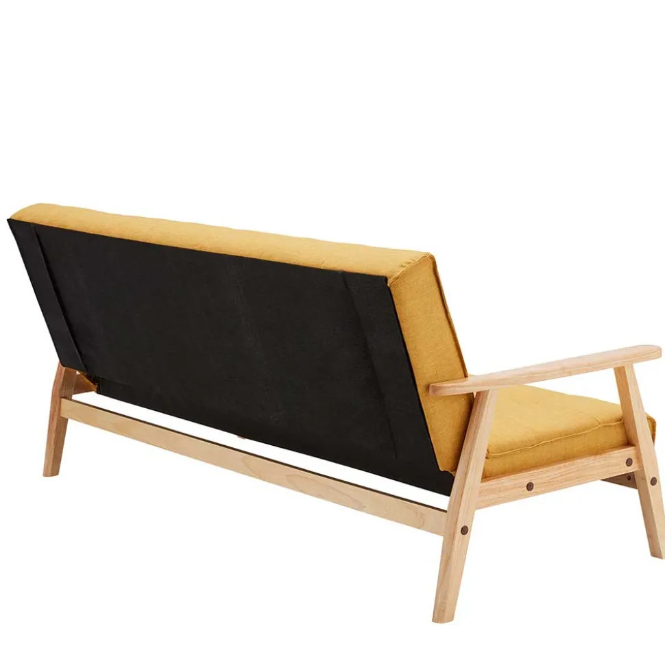 Schlafcouch in Gelb & Eukalyptus Natur - Emkola