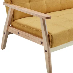 Schlafcouch in Gelb & Eukalyptus Natur - Emkola